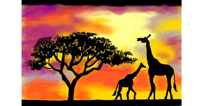 Drawing of Giraffe by Debidolittle