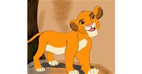 Drawing of Simba (Lion King) by meow