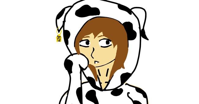 Drawing of Cow by LevelEnderGirl