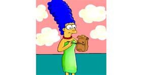 Drawing of Marge Simpson by KayXXXlee