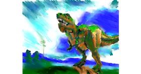 Drawing of T-rex dinosaur by teidolo