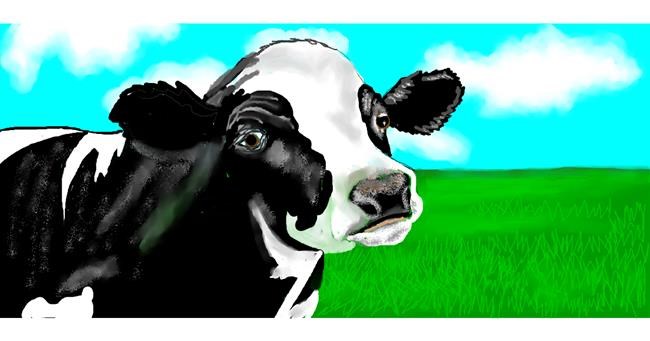 Drawing of Cow by Debidolittle