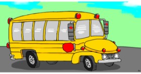 Drawing of Bus by Swimmer