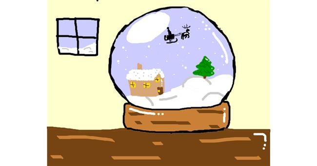 Drawing of Snow globe by Kitten