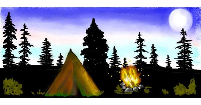 Drawing of Campfire by Debidolittle