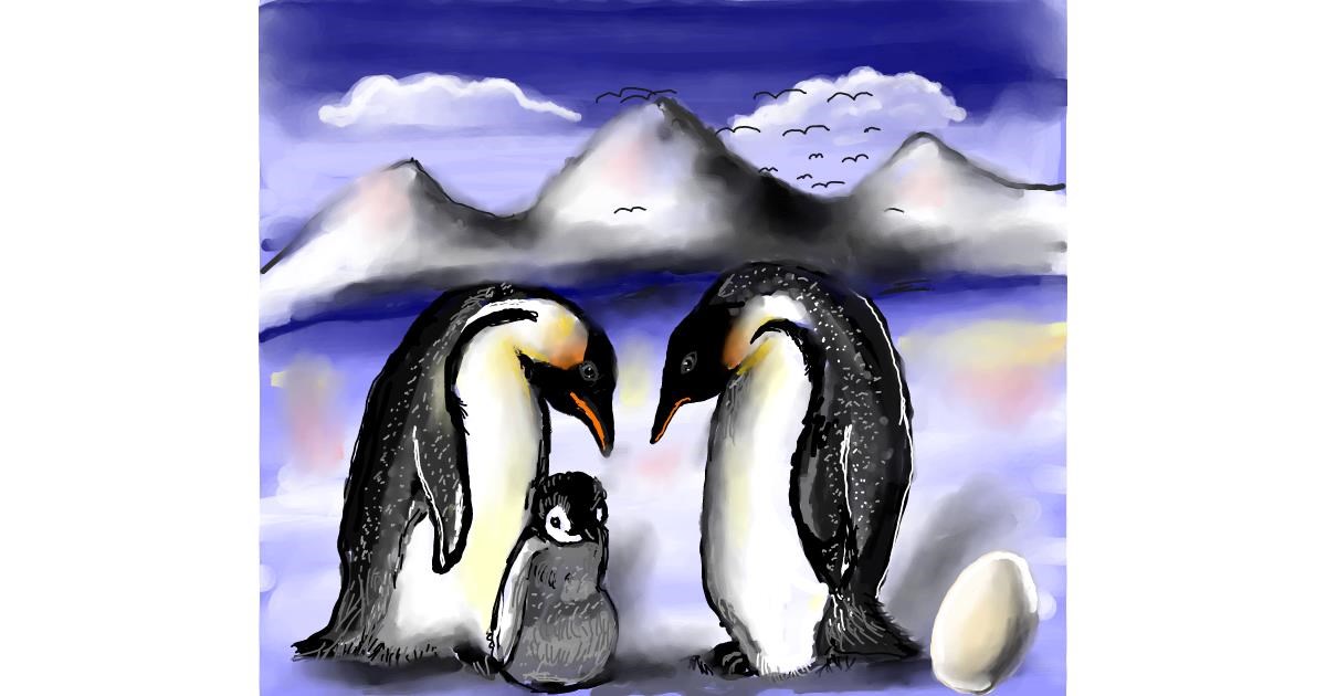Drawing of Penguin by Leah