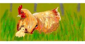 Drawing of Chicken by Magic Mushroom