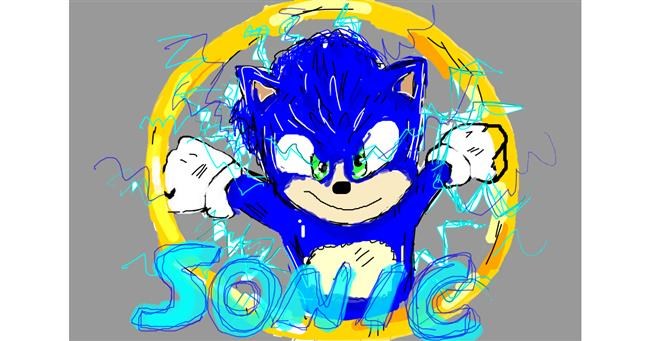 Drawing of Sonic the hedgehog by 007