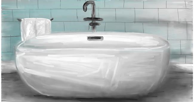 Drawing of Bathtub by Mia