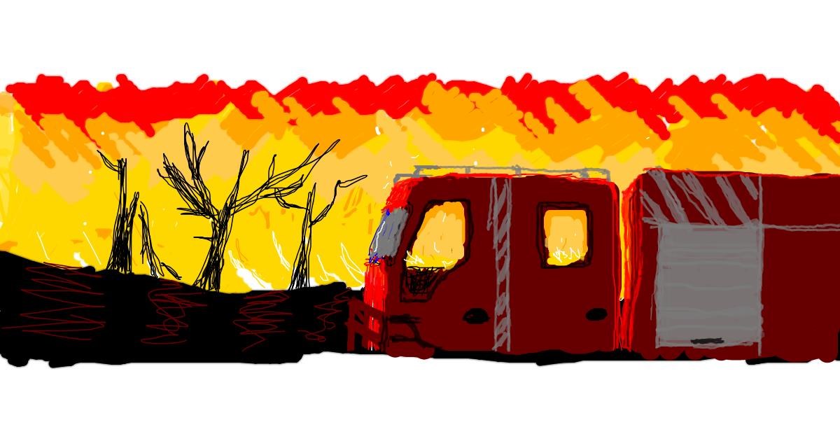 Drawing of Firetruck by 7y3e1l1l0o§