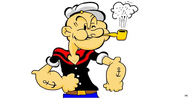 Drawing of Popeye by Swimmer