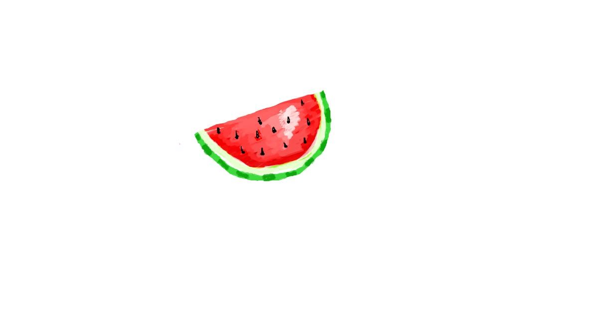 Drawing of Watermelon by coconut