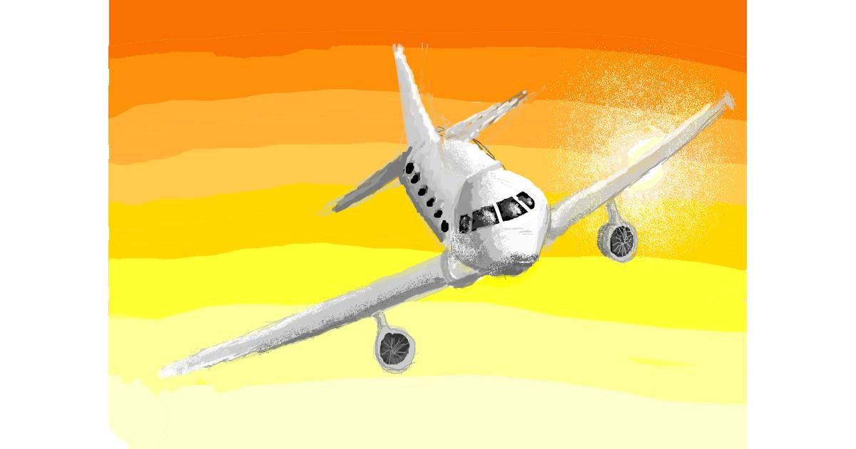 Drawing of Airplane by coconut