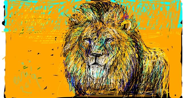 Drawing of Lion by Grey Goldfinch