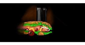 Drawing of Hotdog by Chaching
