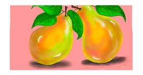 Drawing of Pear by Debidolittle