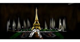 Drawing of Eiffel Tower by Chaching