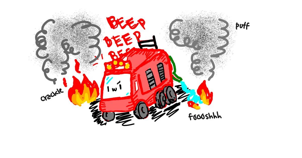 Drawing of Firetruck by kelly