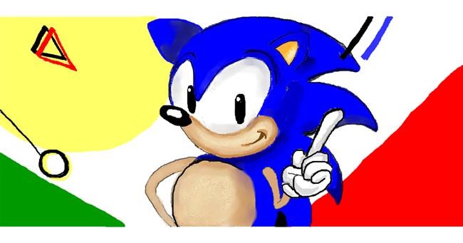 Drawing of Sonic the hedgehog by DebbyLee