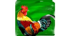 Drawing of Rooster by Rose rocket