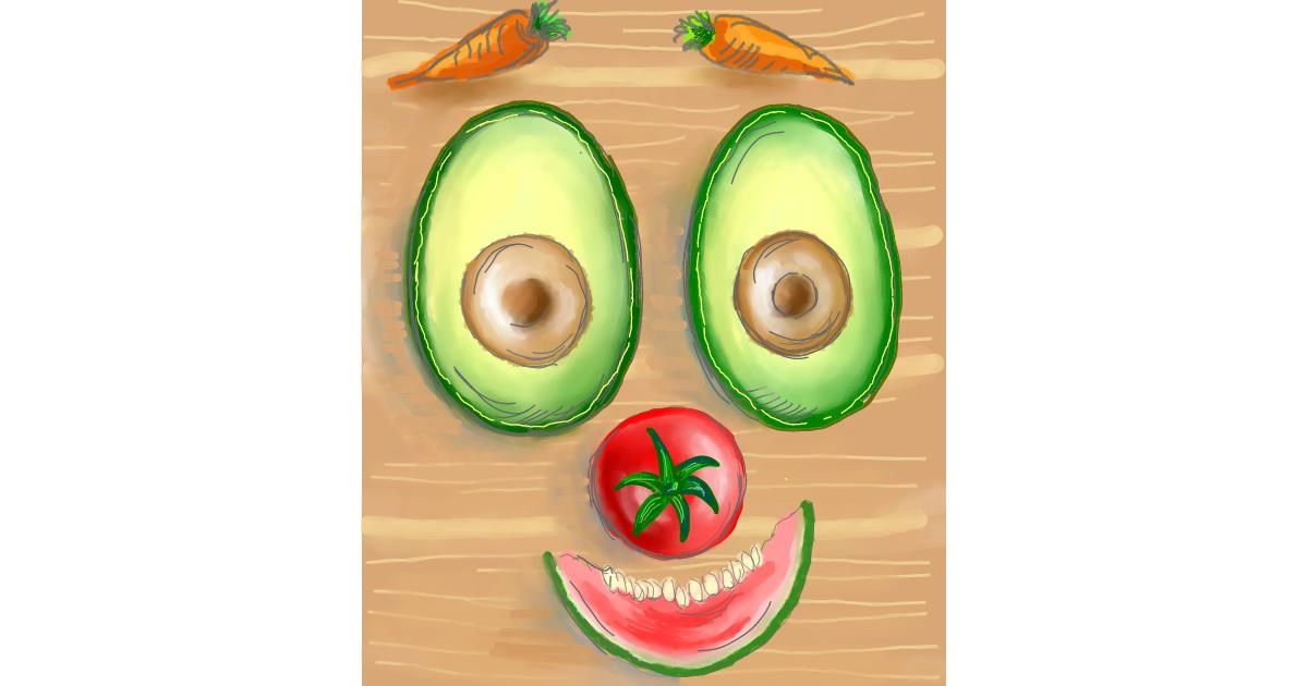 Drawing of Avocado by Vinci