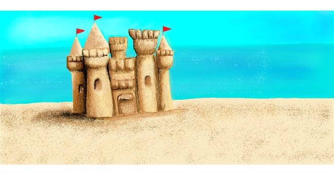 Drawing of Sand castle by ZORLA