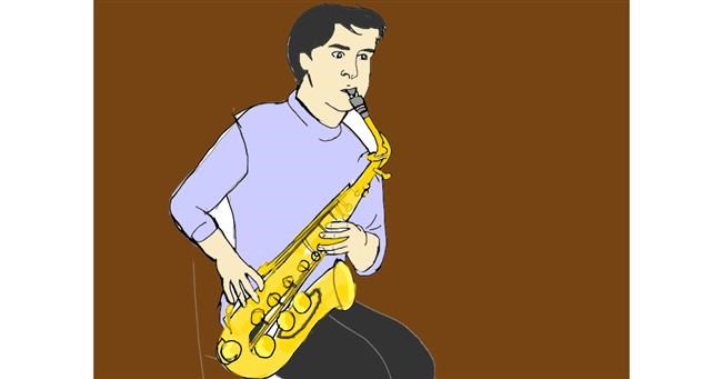Drawing of Saxophone by Vicki
