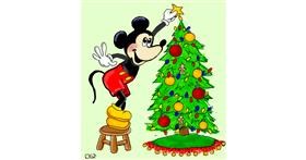 Drawing of Mickey Mouse by GreyhoundMama