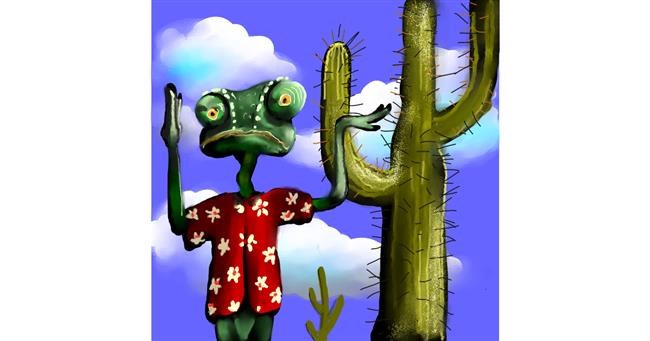 Drawing of Cactus by Leah