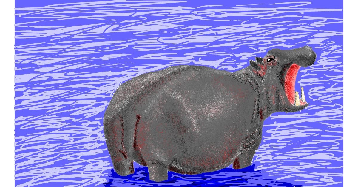 Drawing of Hippo by Sam