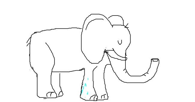 Drawing of Elephant by darkkai