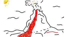 Drawing of Volcano by k