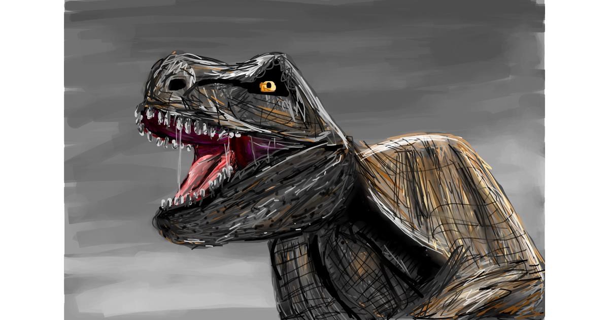 Drawing of T-rex dinosaur by Soaring Sunshine