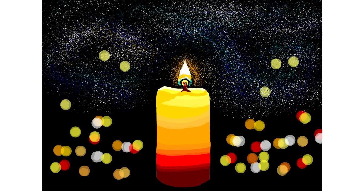 Drawing of Candle by Rain