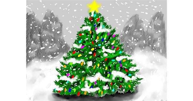 Drawing of Christmas tree by SAM AKA MARGARET 🙄