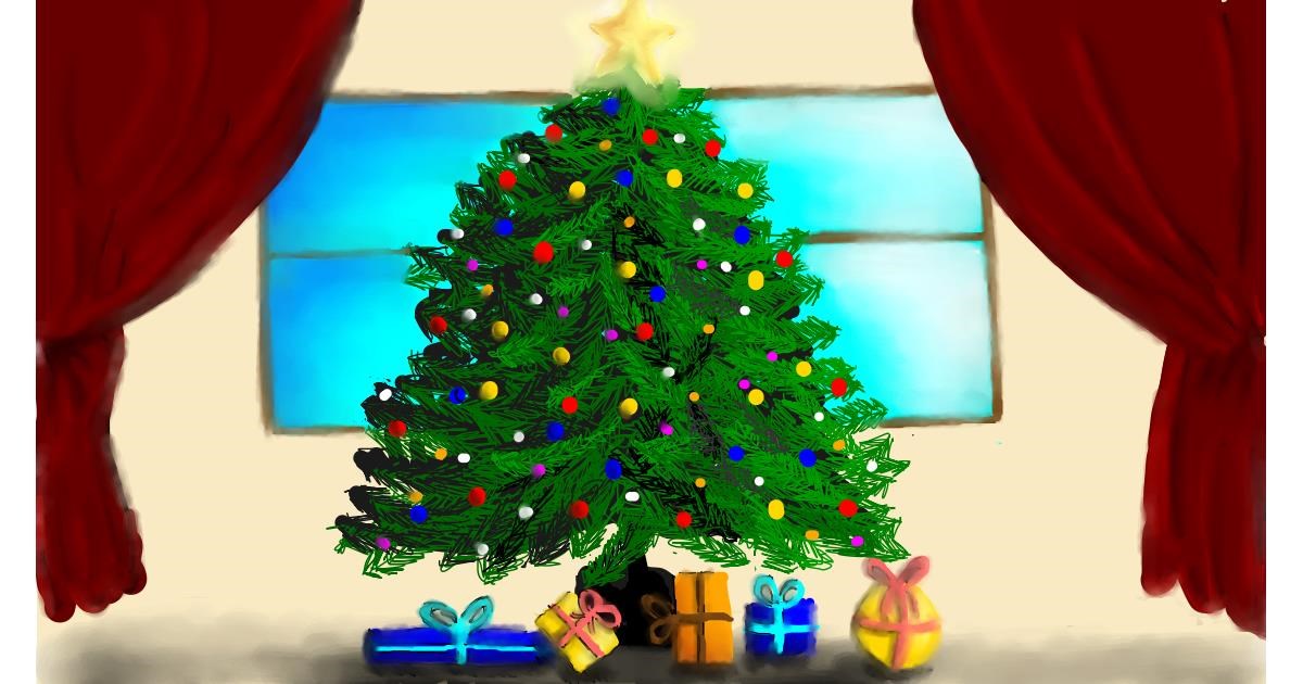 Drawing of Christmas tree by Wizard