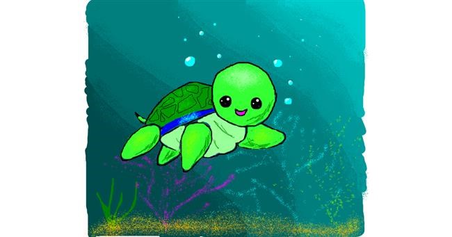 Drawing of Sea turtle by Cheese