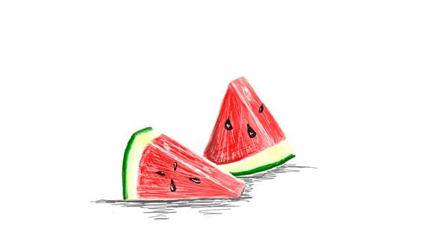 Wassermelone-Zeichnung von Llama
