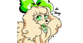 Drawing of Poodle by Holy Kirbo
