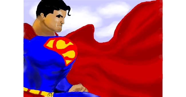 Drawing of Superman by Debidolittle