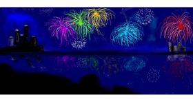 Drawing of Fireworks by Gillian
