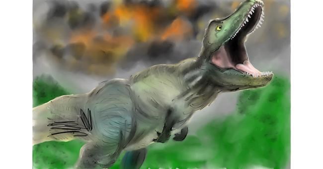 Drawing of T-rex dinosaur by Wizard