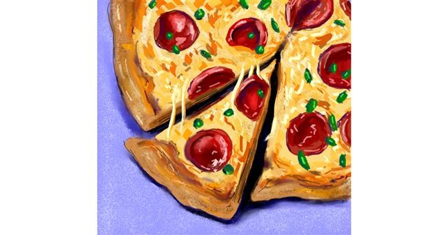 Drawing of Pizza by Star