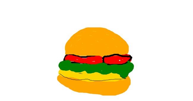 Drawing of Burger by Roxy