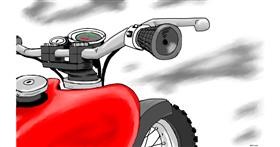 Motorrad-Zeichnung von flowerpot