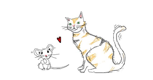 Katze-Zeichnung von Chloe