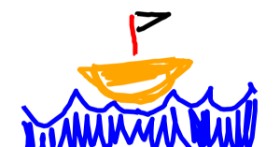 Drawing of Boat by Ice cream
