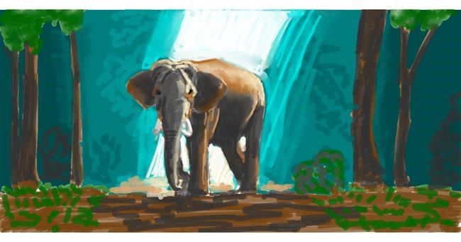 Drawing of Elephant by shiNIN