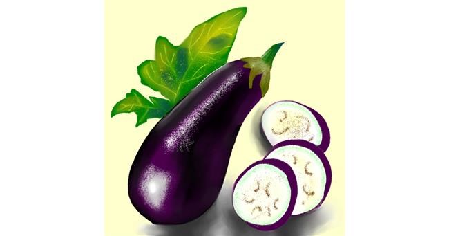 Drawing of Eggplant by Namie