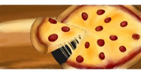 Drawing of Pizza by Lyv